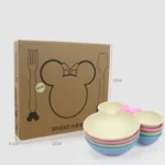 Eating Bowl + Spoon + Fork Feeding Food Tableware Safe Cartoon Bear Children Cutlery Set Anti-Scalding Training Plate - Image 6