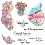 MangoCraft Great Mother Pregnant Woman Cutting Dies Clear Stamp Set DIY Scrapbooking Metal Dies Cut Silicone Stamps For Cards