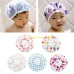 Y4QA Elastic Reusable Bathing Hair Cap Shower Caps with Elastic Band Flower Prin - Image 3