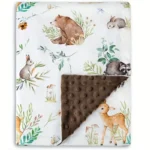 Crystal Fleece Bubble Plush Blanket Animal Print Double Layer Dotted Backing Machine Washable Cozy Toddler Newborn Gift - Image 4