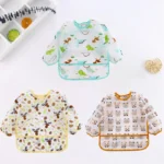 3PCS/1PCS Smock Bibs Waterproof Long-sleeved Eating Feeding Art Apron Newborn Toddler Burp Cloths Fit 0-3 Years - Image 6