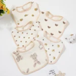 3pcs Newborn Bibs Infant Bib Cotton Burp Cloths Bandana Toddler Kids Boy Girls Feeding Saliva Towel Stuff New Arrivals