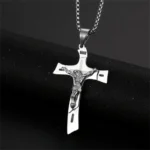 Vintage Jesus Cross Pendant Men and Women Amulet Necklace Catholic Christian Religious Prayer Jewelry Gift - Image 4