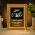 2D Flat Custom Photo Ultrasound Picture LED Acrylic Night Light Wood Photo Frame 21x17cm Bedroom Gift Home Decoration
