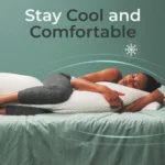 Full Body Pillow for Side Sleepers & Pregnancy Support - Cooling Memory Foam, Legs Belly HIPS Comfort - Light Gray - Image 5