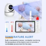 5 Inch Video Monitor With Camera PTZ Zoom Babyphone Cam Security Protection Surveillance Cameras Temperature Sensor Lullaby - Image 4