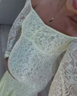 Women Pregnancy Prom Dress Lace Sexy Off Shoulder Full Sleeves Long Party Gown For Photo Maternity Holiday Formal Birthday Robe - Image 4