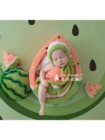 Full Moon Photography Clothing Newborn Photography Clothing Studio Watermelon Theme Blanket تذكارات للرضع - Image 5