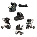 Stroller 3-in-1 Travel System Carriages for Newborns Pushichair Car Seat Stroller High Landscape Lightweight Prams