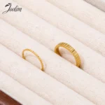 Joolim High End PVD Waterproof&No Fade Fashion Dainty Fine Simple Gear Shaped Ring for Women Stainless Steel Jewelry Wholesale - Image 2