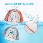 For1-3Year Long Sleeve Scarf Waterproof Toddler Art Smock Feeding Bib Apron Pocket Infant Boys Girls Burp Cloth Banana Bibs - Image 5