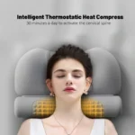 Neck Roll Pillows for Pain Relief Sleeping with Heating and Traction Function Ergonomic Contour Side Sleeper Pillow Cement Gray - Image 2