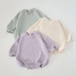 INS 0-18M Newborn Infant Girl Boy Sweatshirt Romper Toddler Long Sleeve Basic Cotton Oversize Rompers Clothes Jumpsuit