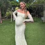 Women Pregnancy Prom Dress Lace Sexy Off Shoulder Full Sleeves Long Party Gown For Photo Maternity Holiday Formal Birthday Robe - Image 2