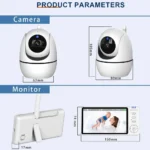 5 Inch Video Monitor With Camera PTZ Zoom Babyphone Cam Security Protection Surveillance Cameras Temperature Sensor Lullaby - Image 6