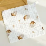 J0PF Drooling Bib Soft Breathable Wash Cloth Print Burping Cloth Face Towel - Image 5