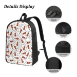 Violin And Music Notes Backpack Student Boys Girls BookBag School Bag Laptop Shoulder Bags 3ps Insulated Lunch Bag Pencil Case - Image 3