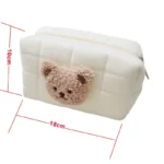 Cute Bear Toiletry Bag Make Up Cosmetic Bags Portable Diaper Pouch Items Organizer Reusable Cotton Cluth Bag for Mommy - Image 6