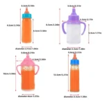 Doll accessories Doll Feeding Bottle Set Care Toy Stroller 2pc Milk And Juice Bottles With Toy Pacifier For Dolls - Image 3