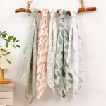 Elinfant 5PCS Bamboo Cotton Muslin Bibs 60x60cm Soft Drool Bibs Comfortable Scarf Burp Cloth - Image 6