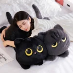50cm kawaii Black Cat Plush Toy Doll Cute Big Cuddly Pillow Cushion Ins Black Cat Plush Toy Doll For Boy Girl Brithday Gifts - Image 2