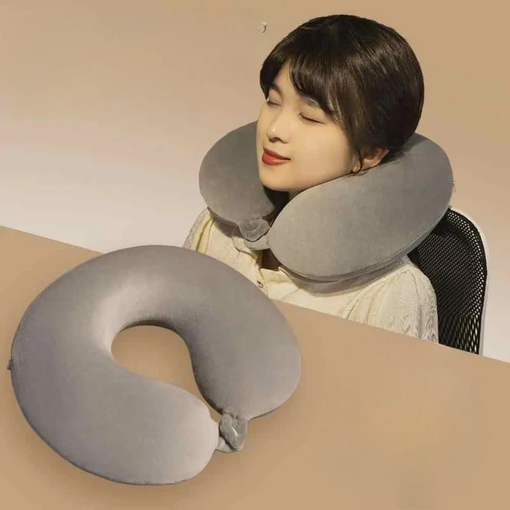 kf-S6fb2b20ec5854c9bafbf6a9507ada318q Simple Plush U-shaped Pillow Driving Travel Soft Neck Pillow Nap Pillow Neck Soft Cushion Comfortable Relief Fatigue - Image 1