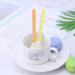 Y4QA Safe Plastic Cartoon Printing Kids Feeding Spoon Children's Long Soup Coffee Spoon Dinnerware Random Color - Image 4