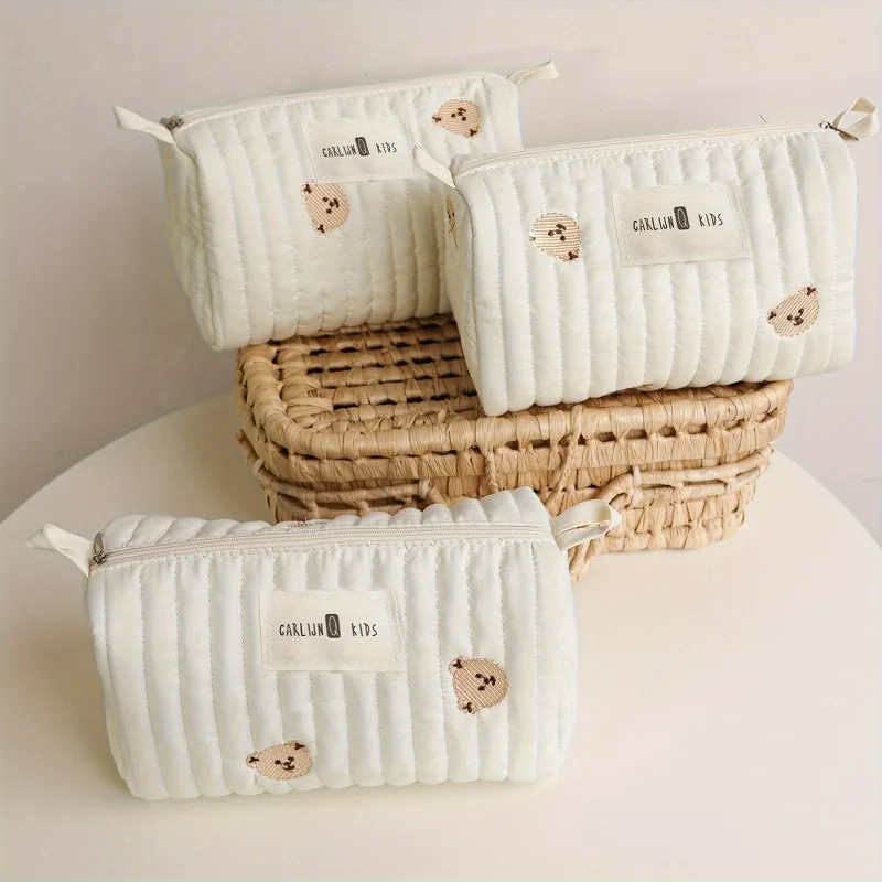 kf-S744d754b74d14dda88a9ac46b80ef6ae5 Mommy Diaper Bag Travel Toiletry Makeup Bag Multi Function Storage Organizer with Embroidery Portable Daily Use rips - Image 1