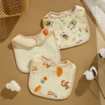 1pcs Bibs Cotton Infant Feeding Bib Newborn Burp Cloths Bandana for Kids Boys Girls Soft Saliva Towel - Image 4