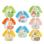 Waterproof EVA Full Sleeve Bibs Children Apron Long Sleeve Feeding Smock Kids Eating Breastplate Infant Scarf Clothing