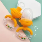 2-in-1 Push-on Type Fruit Feeder, Silicone Fresh Food Feeder, Food and Vegetable Supplement Biting Feeding Tool