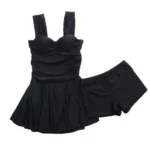 Padded Conservative Swimsuit Steel Support Gathered Belly Cover Swimsuit Svelte Design Thermal Hot Spring Swimwear Casual Wear - Image 2