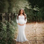 New classic Sexy Maternity Photography Props Maternity Dresses Off Shoulder Maternity for Photo Shoots Women Pregnancy Dresses - Image 6