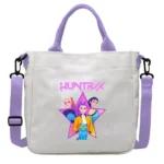 K-pop Demon Hunters Canvas Shoulder Bag for Boys Girls Anime Fashion Crossbody Bags Students Probable Handbag Simple Tote-bag - Image 4