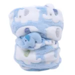 Blanket & Swaddling Newborn Thermal Soft Fleece Blanket Flannel Quilt Infant Bedding Swaddle Wrap Winter Solid Bedding Set - Image 5