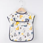 Kids Toddler Long Sleeve Scarf Waterproof Art Smock Feeding Bib Apron Pocket Infant Boys Girls Burp Cloth Bandana Bibs - Image 5
