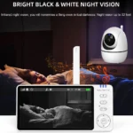 5.0 Inch Video Monitor With Pan Tilt Camera Wireless Two Way Audio Night Vision Security Babysitter VOX Wake Up USB Charge - Image 4