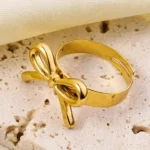 Stainless Steel Rings Romantic Bow Tie Adjustable Opening Ring For Women Jewelry Banquet Gift Non-fading High Quality Popular - Image 4