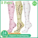 3Pairs Medical Compression Socks Anti Varicose Veins Edema Diabetes Nurse Maternity Pregnant Women Sock Fashion Breathable Socks