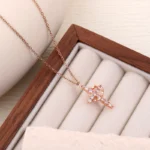 FTCY Rotatable Crown Cross Necklace for Women Minimalist Luxury Cross Chain Christian Jewelry Prayer Gift - Image 4