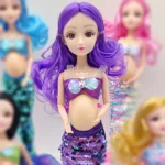 40cm Mermaid Pregnancy Doll Suit Doll Have A In Her Tummy For Doll Fashion Sequin Fishtail Dress Child Educational Toy - Image 2