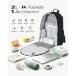 GoEase Diaper Bag Stylish, Durable amp Waterproof Bag with MultiPockets, Laptop Compartment, Changing Pad amp Stroller Stra - Image 3