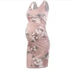 New Fashion Summer Autumn Women's Maternity Sleeveless Dresses Maternity Tank Dress Printed maternity dress Pregnancy Dress - Image 6