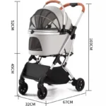 Pet Stroller Dog Cat Carrier Foldable Portable Travel Cart for Small Medium Dogs Cats Lightweight Large Capacity Pet Bag - Image 3