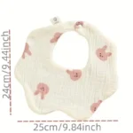 Pure cotton gauze petal printing bib newborn saliva towel summer breathable feeding pocket anti-spitting milk saliva towel - Image 6
