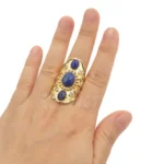 Women's European Style Gemstone Micro Inlaid Cubic Zircon Long Ring Jewelry Gift Fashion Elegant Party Trendy Finger Accessories