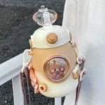 Cute Kids Water Bottles With Straw For Girls Children's 820ml Large Capacity Kawaii Cartoon Student School Travel Water Cup - Image 6