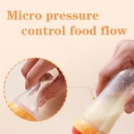 Safe Useful Silicone Bottle With Spoon Food Supplement Rice Cereal Bottles Squeeze Spoon Milk Feeding Bottle Cup - Image 4