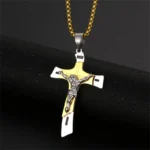 Vintage Jesus Cross Pendant Men and Women Amulet Necklace Catholic Christian Religious Prayer Jewelry Gift - Image 3
