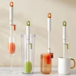 3 In 1 Multifunction Bottle Brush Pacifier Straw Scrubber Small Brush 360 Degree Rotating Cup Washing Kitchen Cleaning Tool
